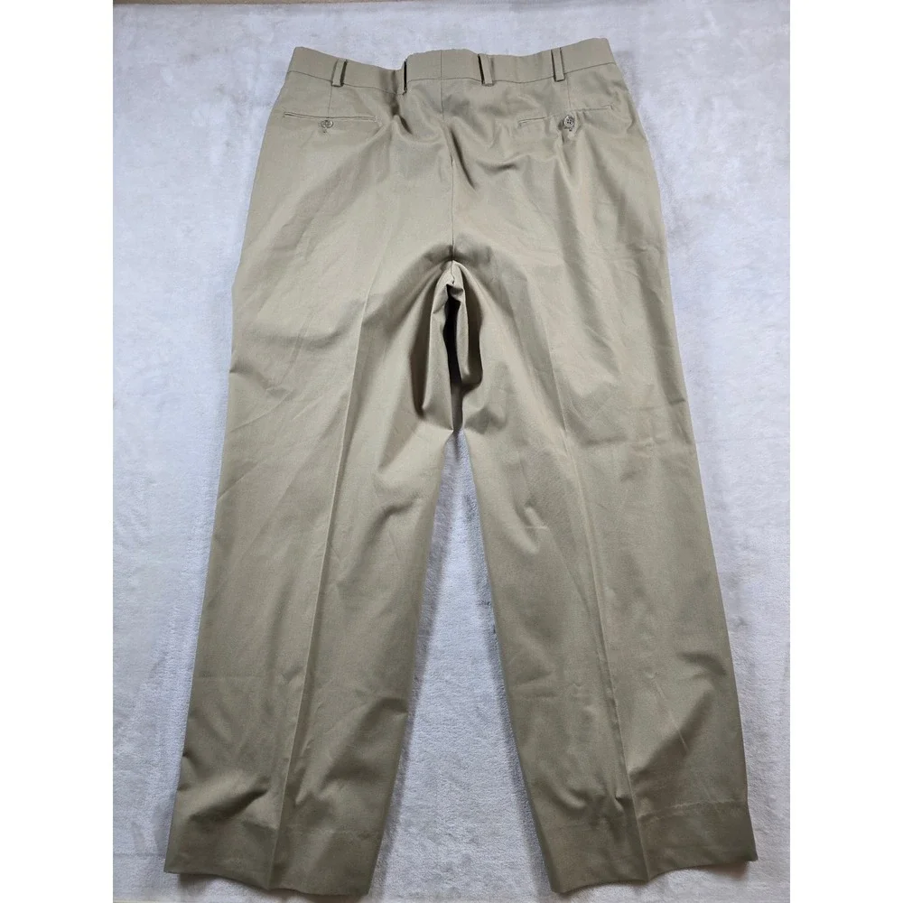 Brooks Brothers Cotton Blend Suit Mens 44L 2 Piece 38x29 Pleated Tan Classic